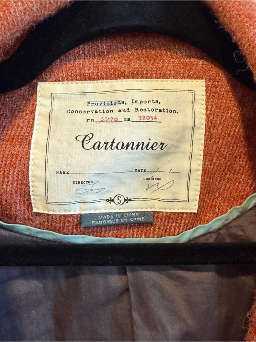 Anthropologie Cartonnier Women’s Small Rust Orange Knit Blazer Jacket Academia - Picture 4 of 11